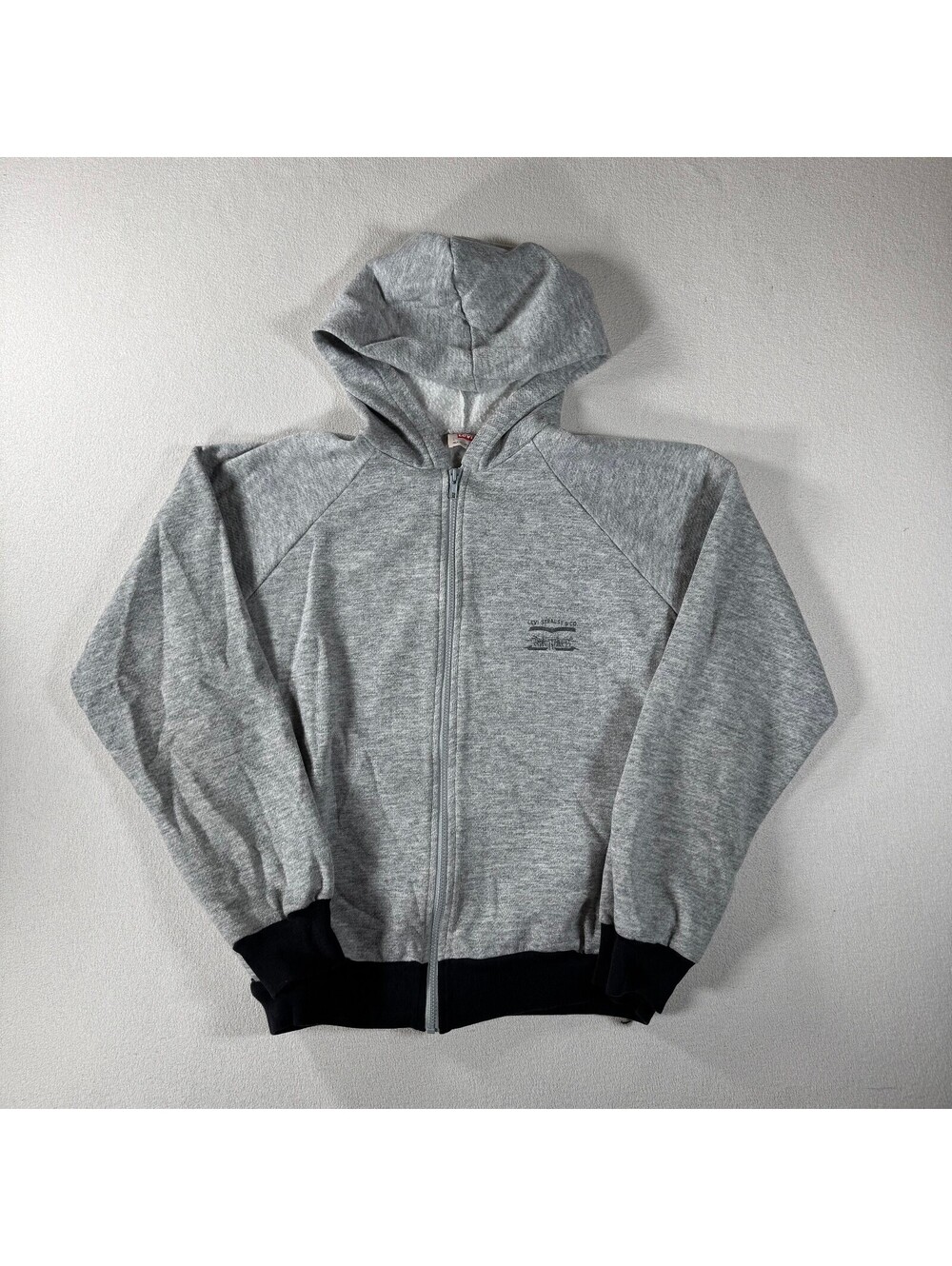 Levi's Vintage Grey Full Zip Hoodie Sweatshirt Size Large